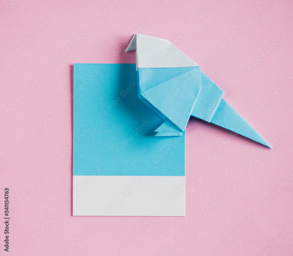 Folded bird origami paper craft