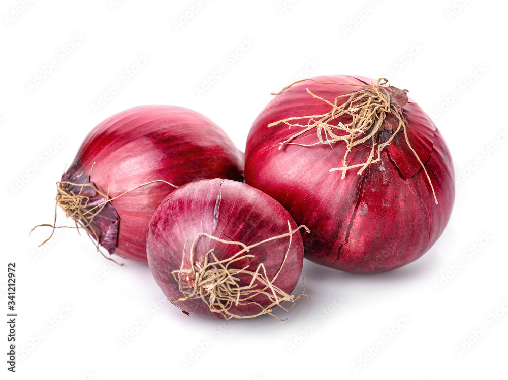 Fresh raw onion on color background