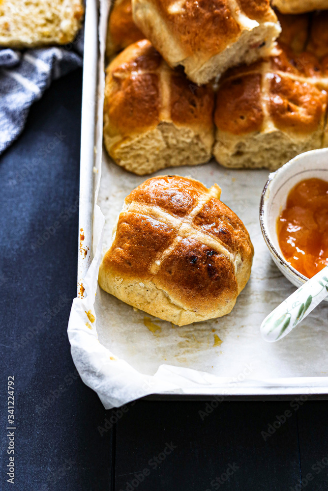 Homemade hot cross buns