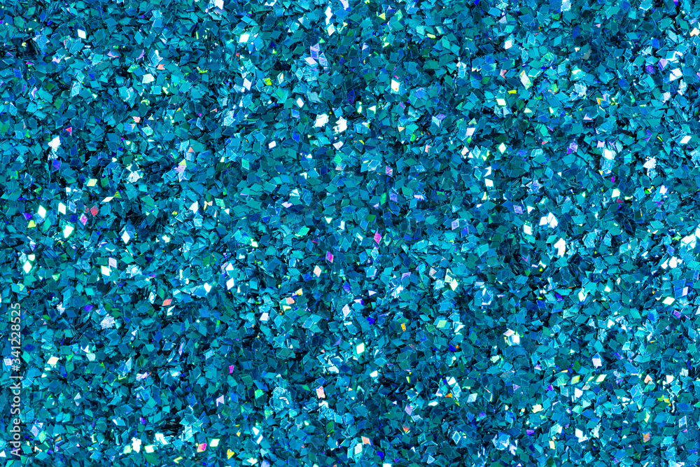 Shiny blue glitter textured background