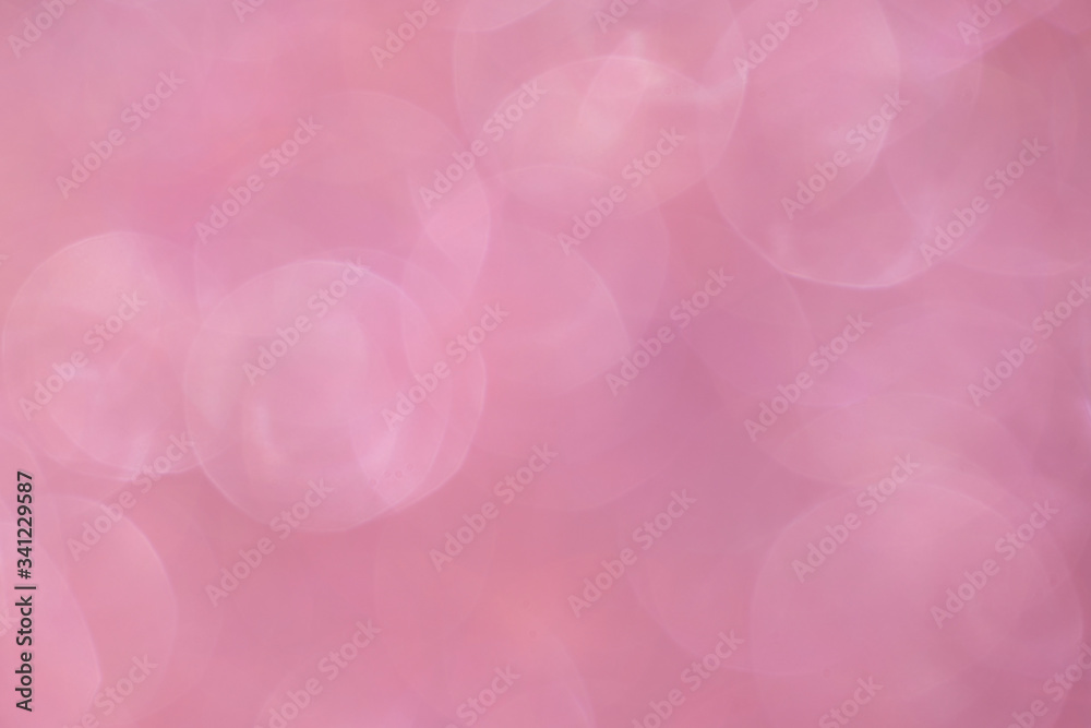 Abstract blurred pink bokeh lights background