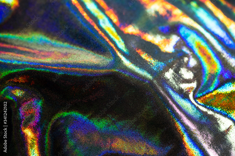 Silver hologram textile background