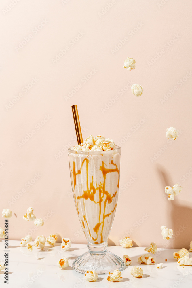 Caramel popcorn vanilla milkshake