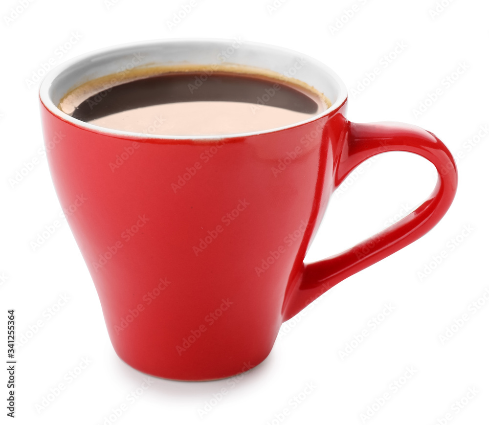 Cup of coffee on white background