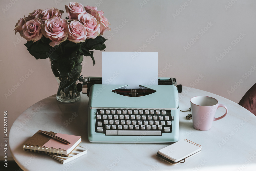 Vintage pastel typewriter