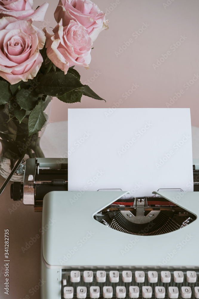 Vintage pastel typewriter