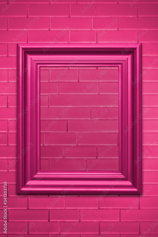 Pink blank frame mockup