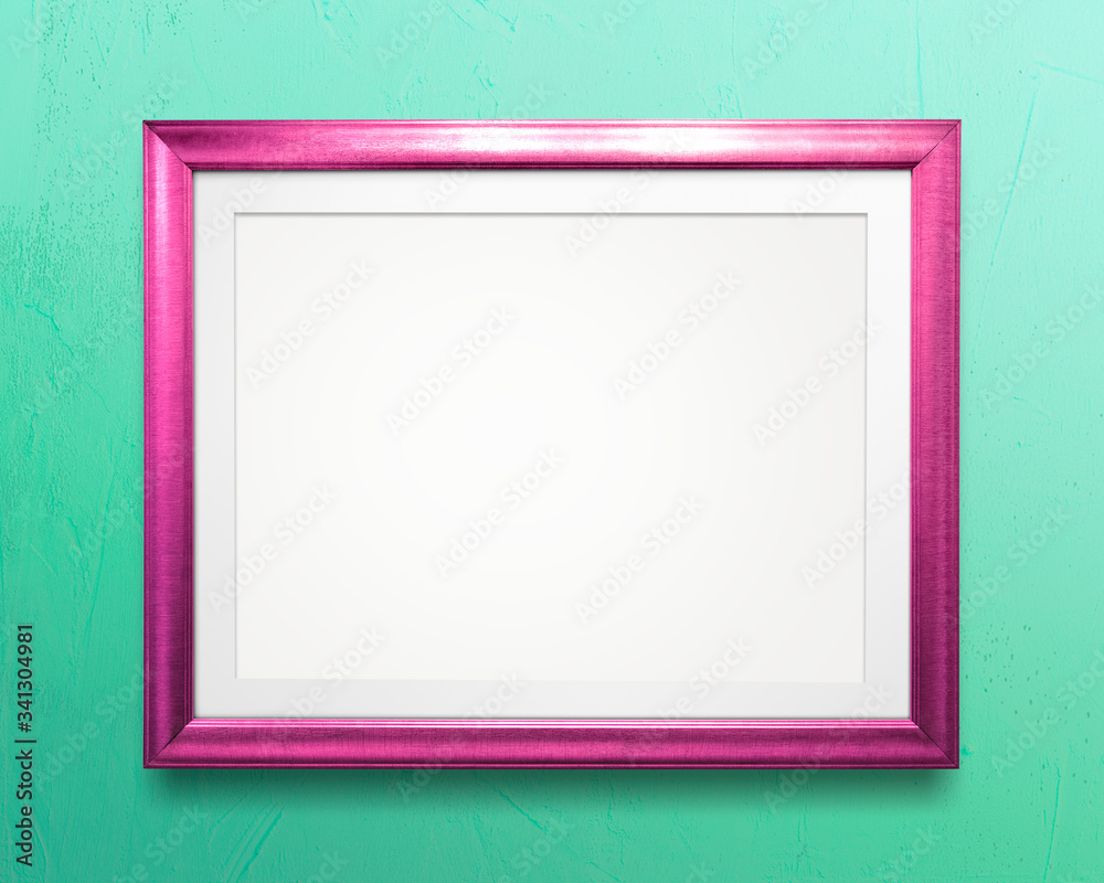 Pink blank frame mockup