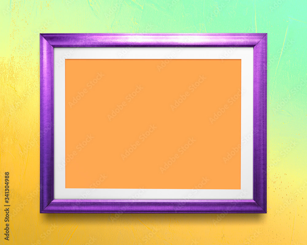 Purple blank frame mockup