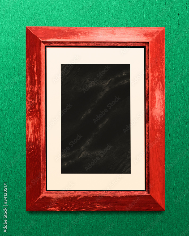 Red blank frame mockup