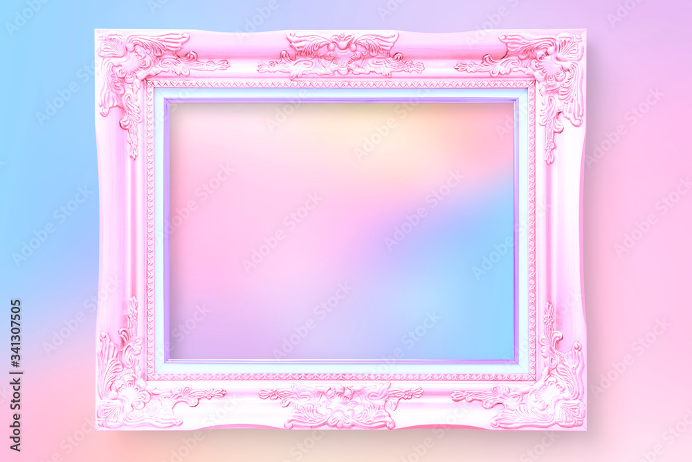 Pink blank frame mockup