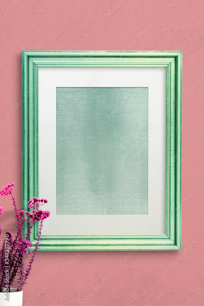 Green blank frame mockup