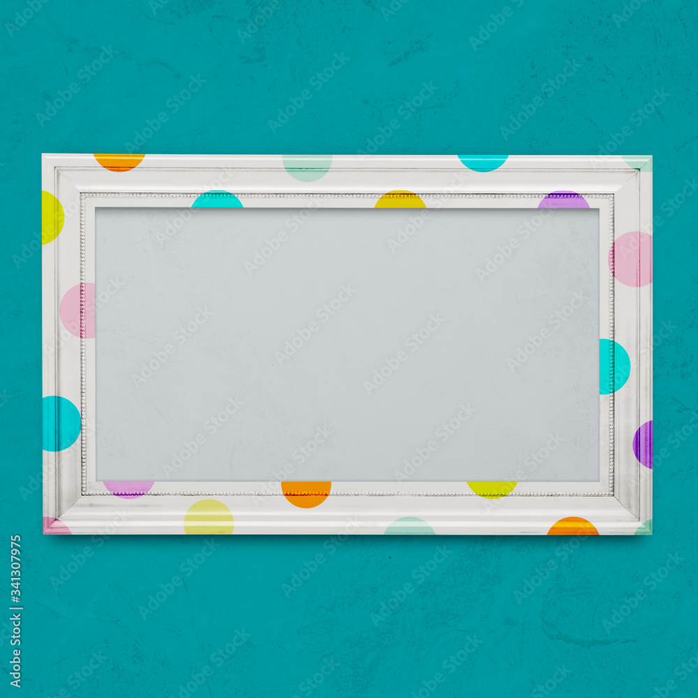 Polka dot blank frame mockup