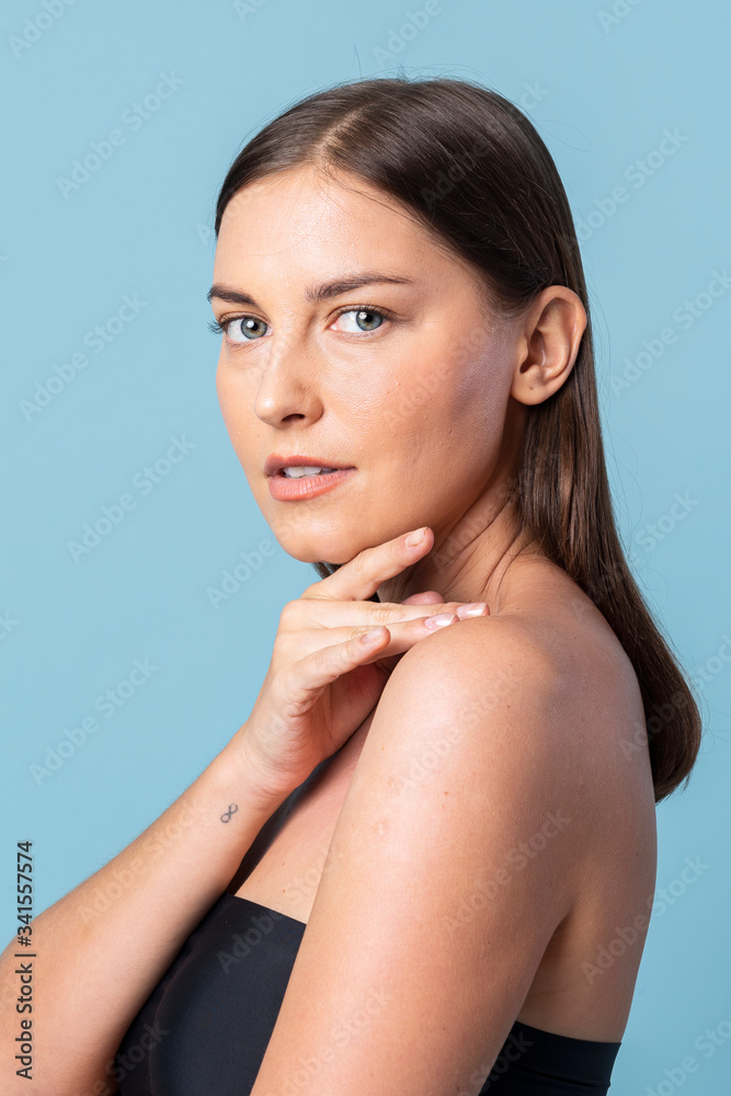 Portrait of a beautiful woman isolated on background