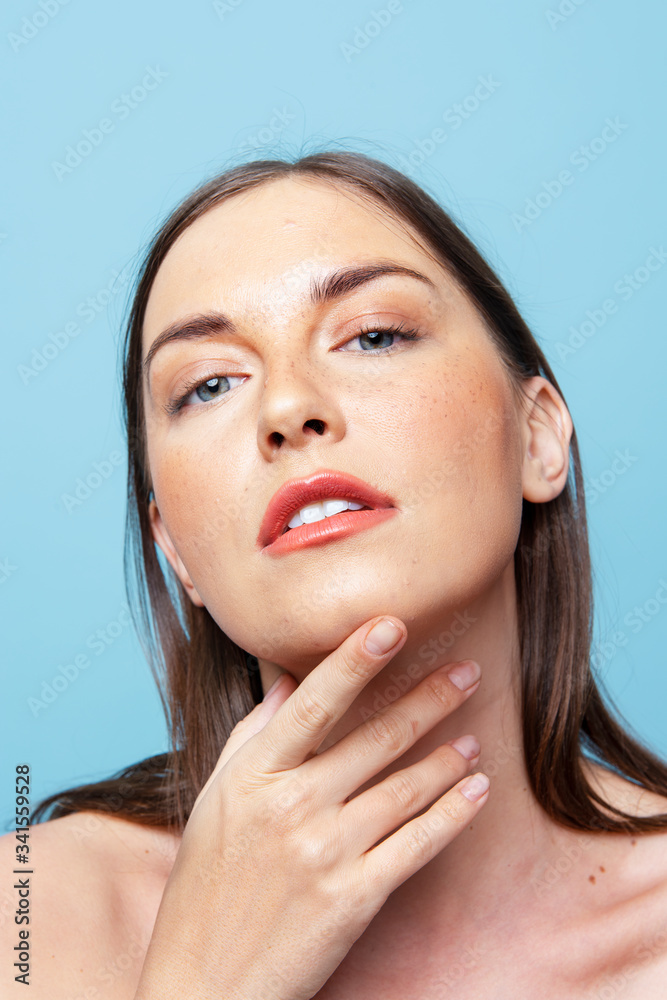 Beauty shot of a young woman's face