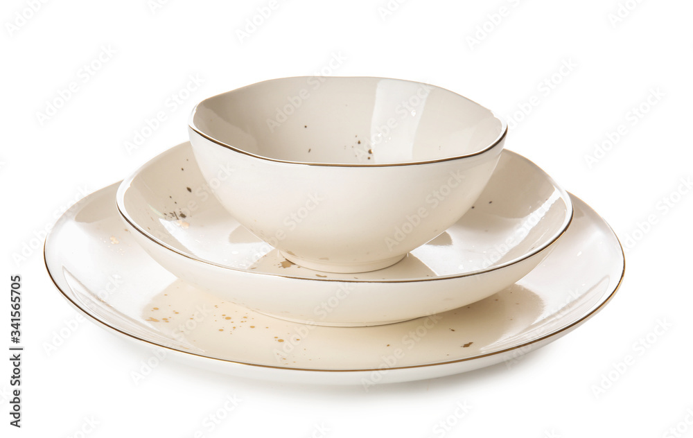 Clean plates on white background