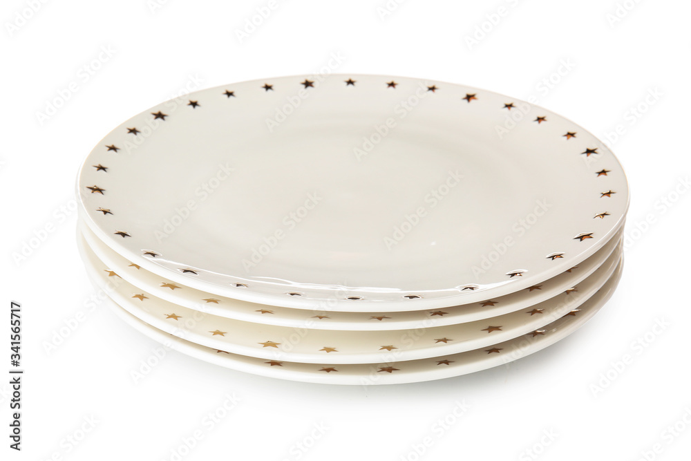 Clean plates on white background