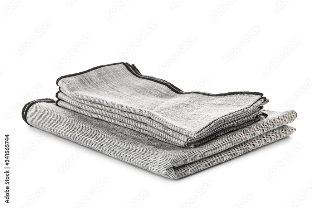 Clean napkins on white background