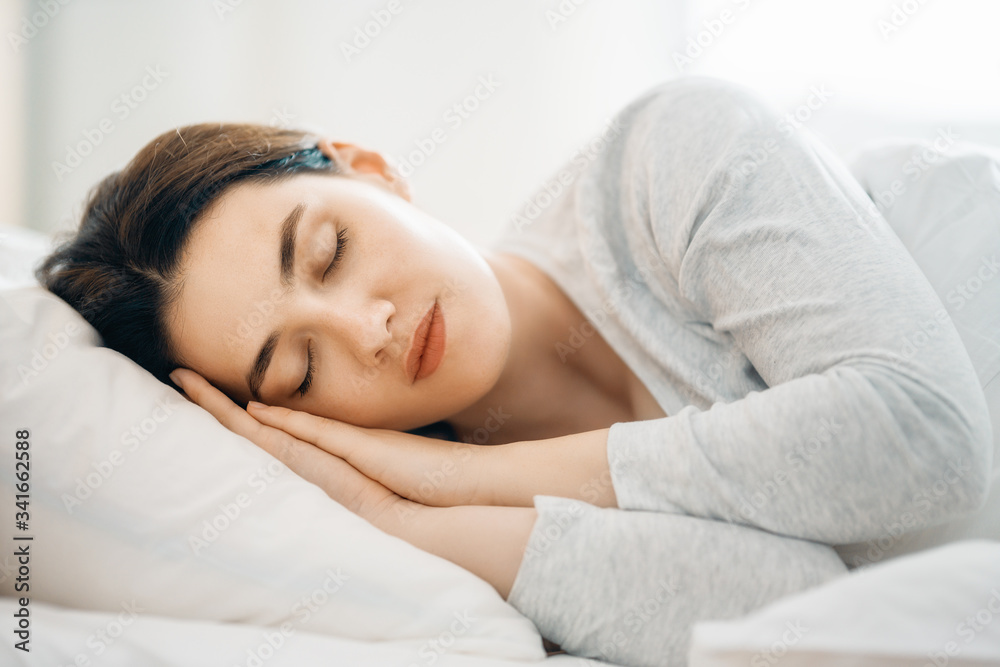 young woman is sleeping