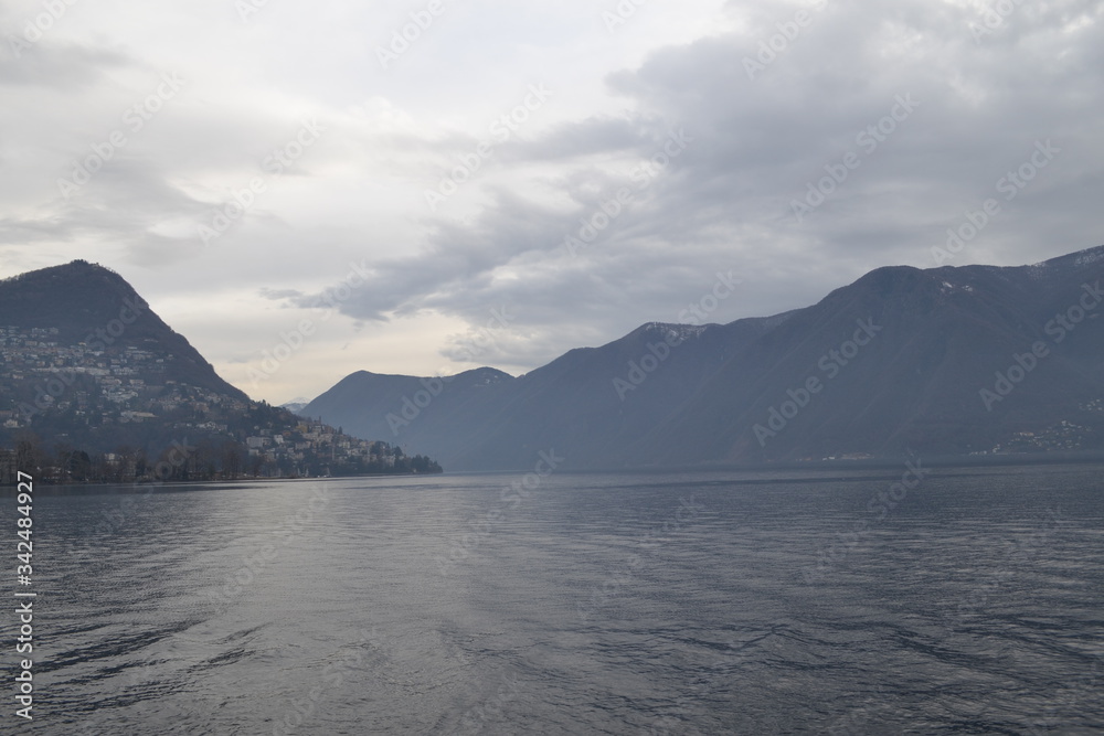 mountain lake in the switzerland