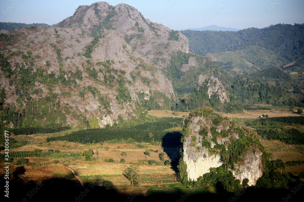 View of Khao Chang Noi, Phu Lanka, Phayao in the afternoon