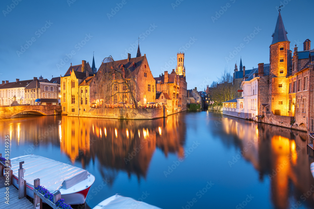 Bruges, Belgium Night Scene