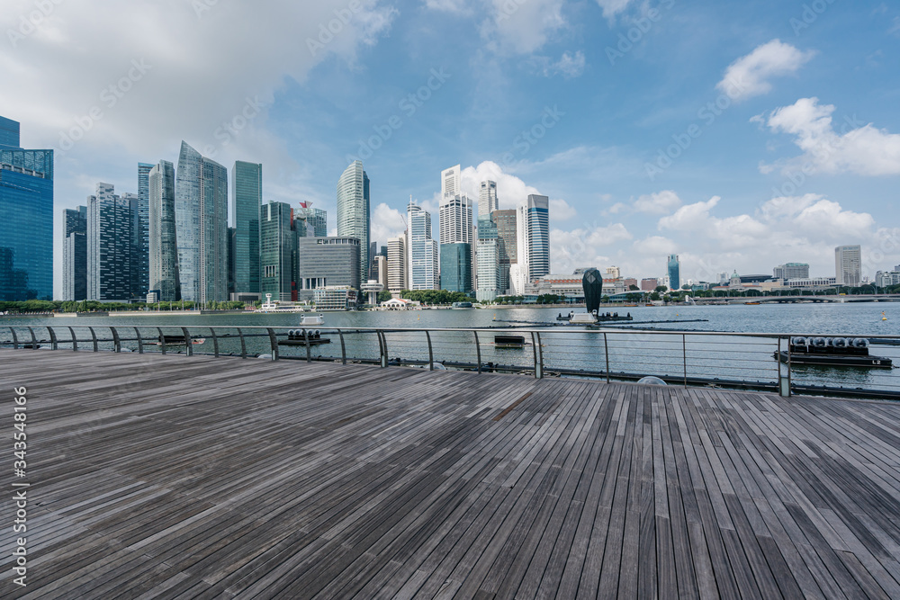 city skyline in singapore