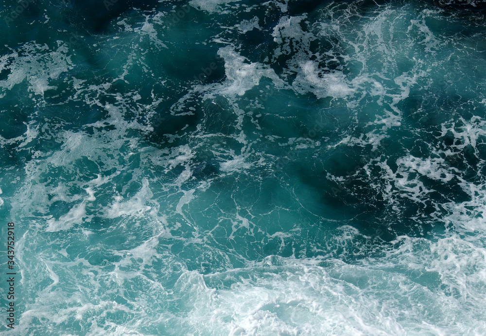  sea water with white wave for background