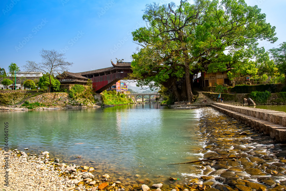 Ancient Taishun Lounge Bridge  in Zhejiang Province, China