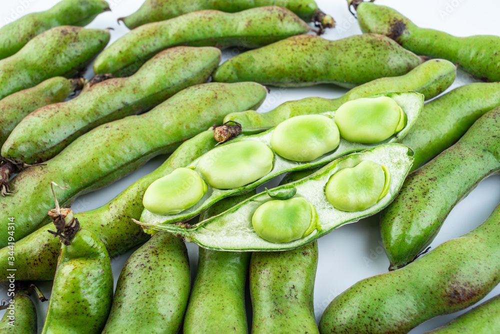 Full screen green fresh broad beans