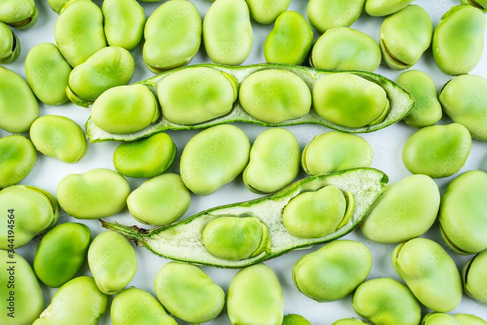 Full screen green fresh broad beans