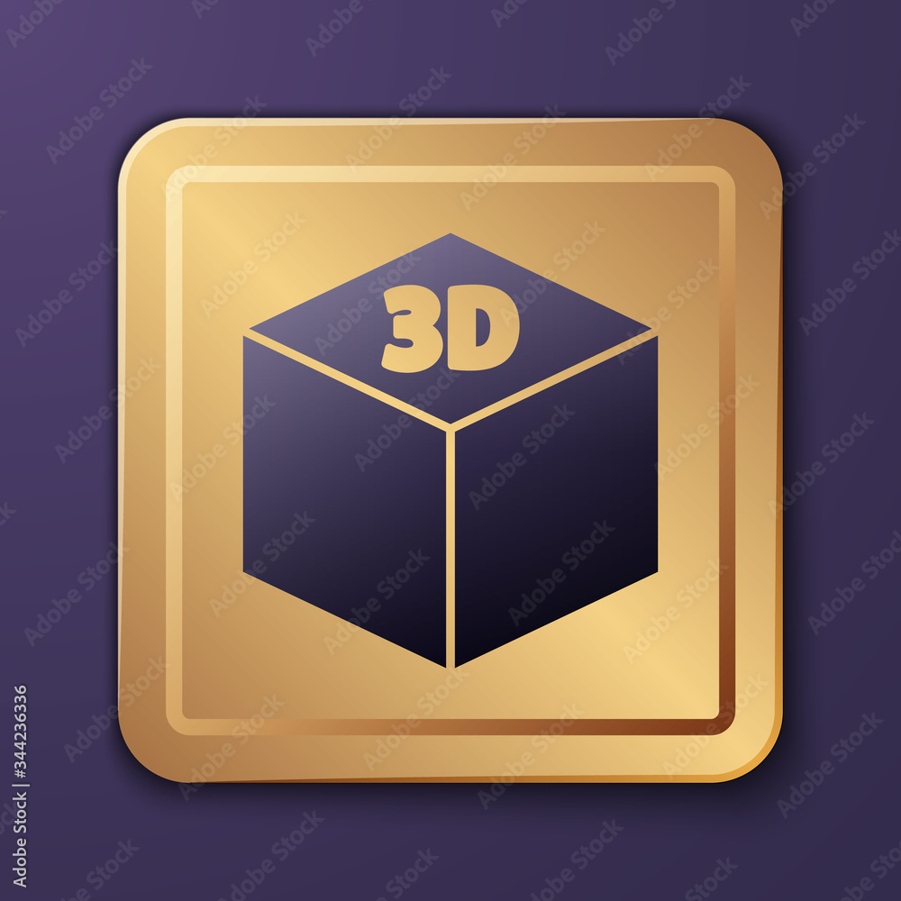 Purple Isometric cube icon isolated on purple background. Geometric cubes solid icon. 3D square sign