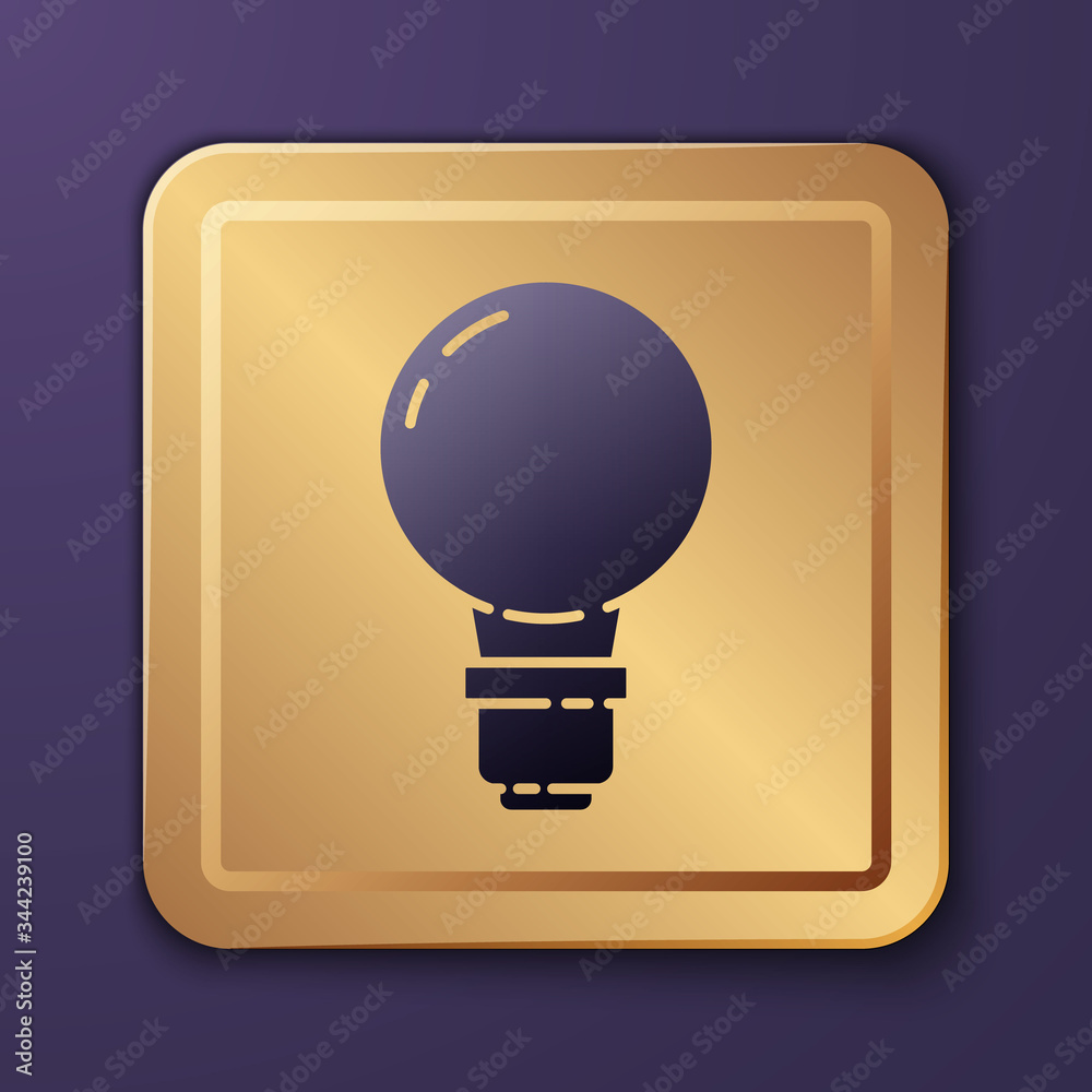 Purple Light bulb with concept of idea icon isolated on purple background. Energy and idea symbol. I