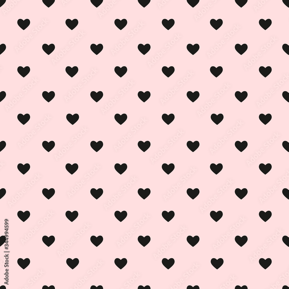 Valentines Day Seamless Hearts Pattern Vector Illustration