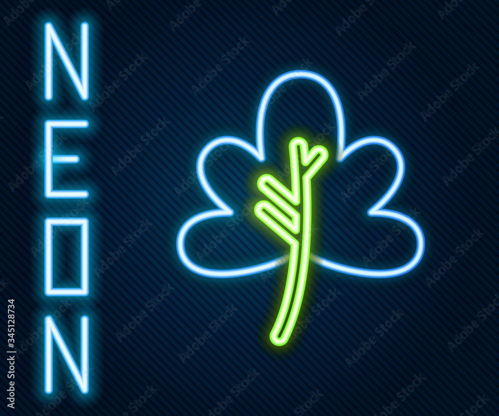 Glowing neon line Leaf icon isolated on black background. Leaves sign. Fresh natural product symbol.