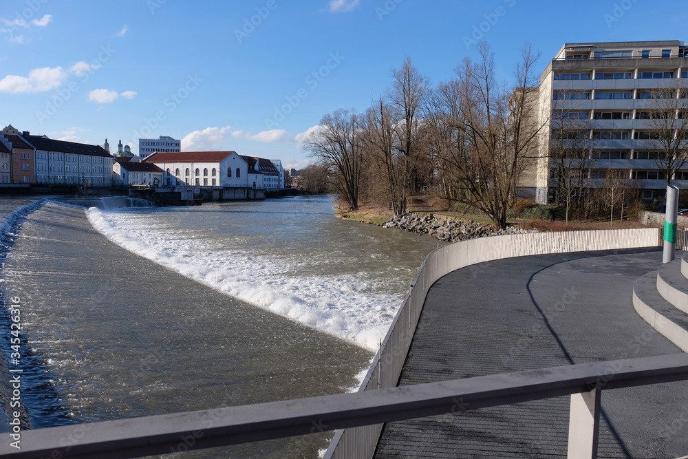 View of old city near river