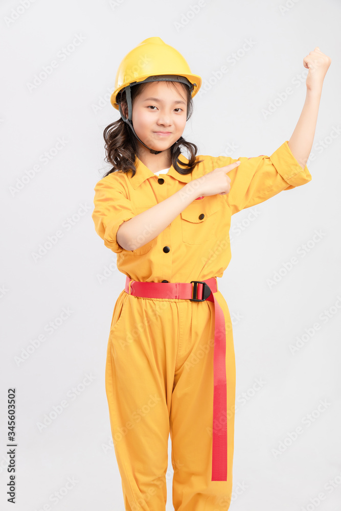 Asian girls in overalls

