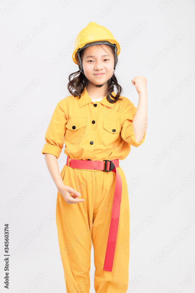 Asian girls in overalls

