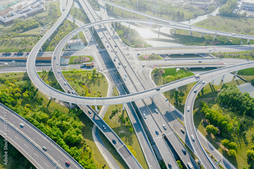 overpass with highway in city