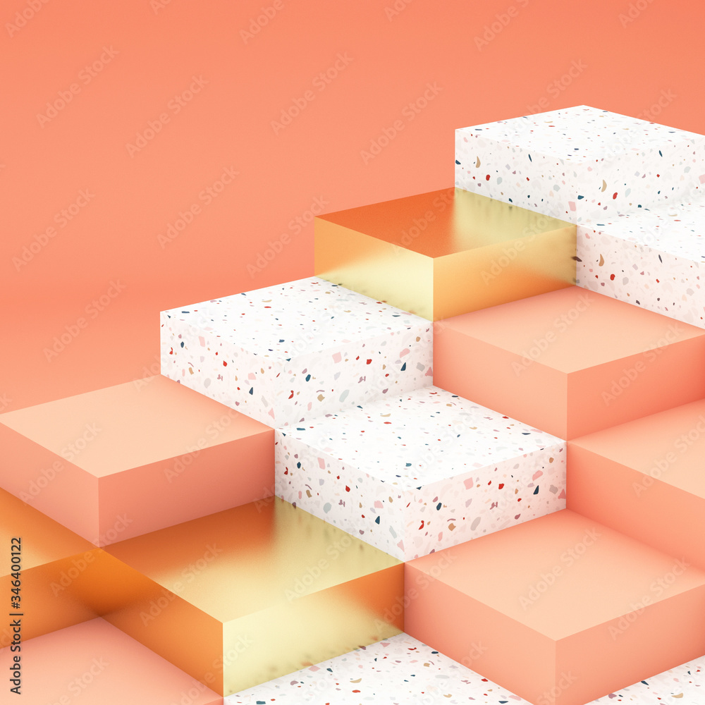 Geometric figures display on background,3d rendering ,3d illustration
