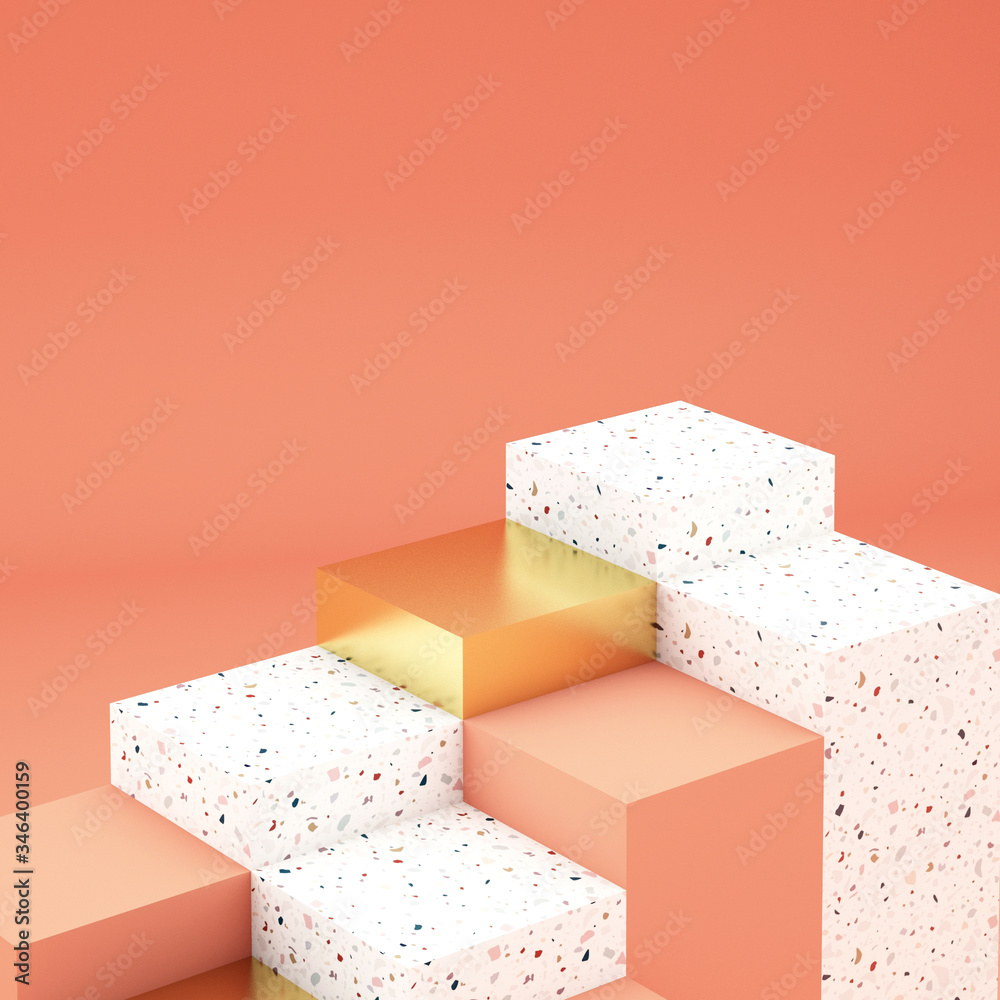 Geometric figures display on background,3d rendering ,3d illustration
