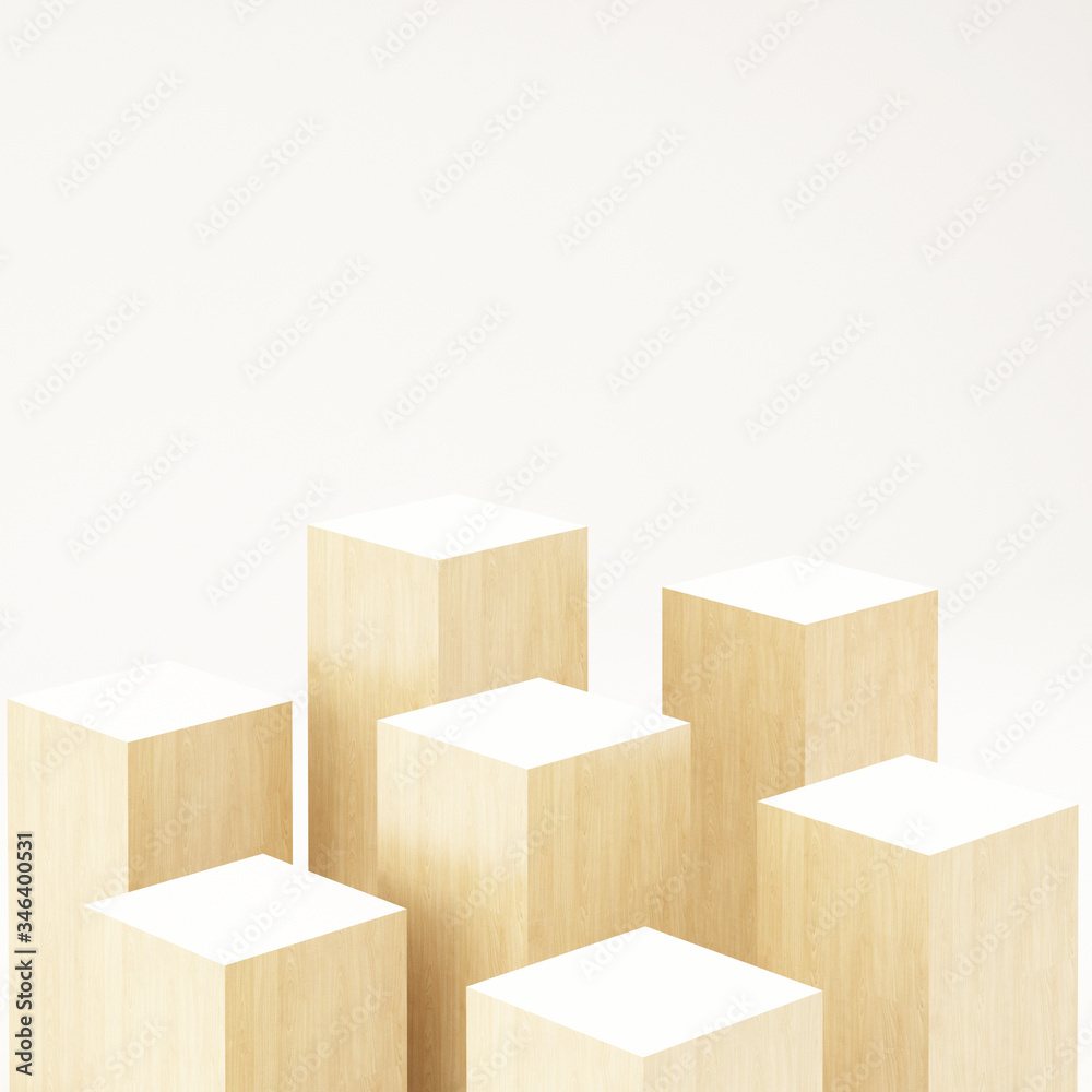 Geometric figures display on background,3d rendering ,3d illustration
