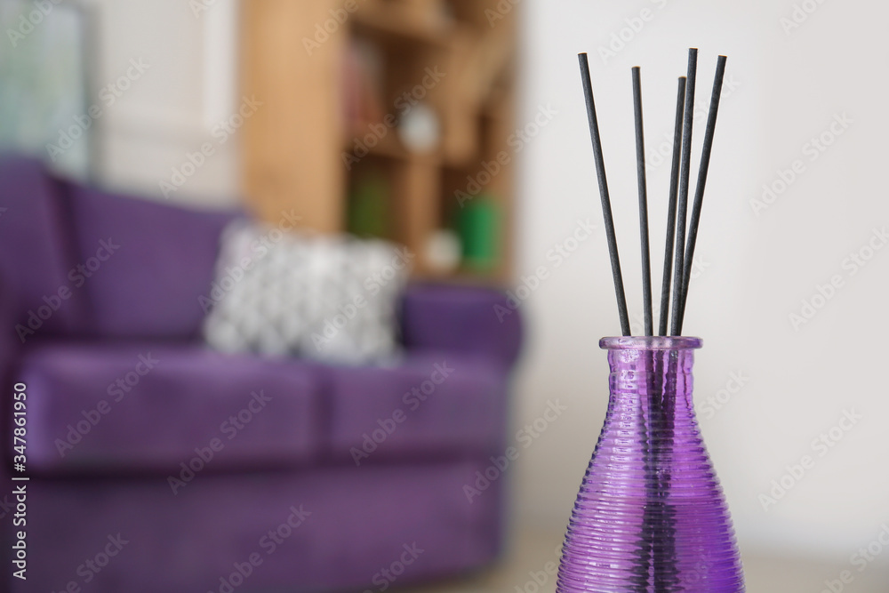 Reed diffuser in living room