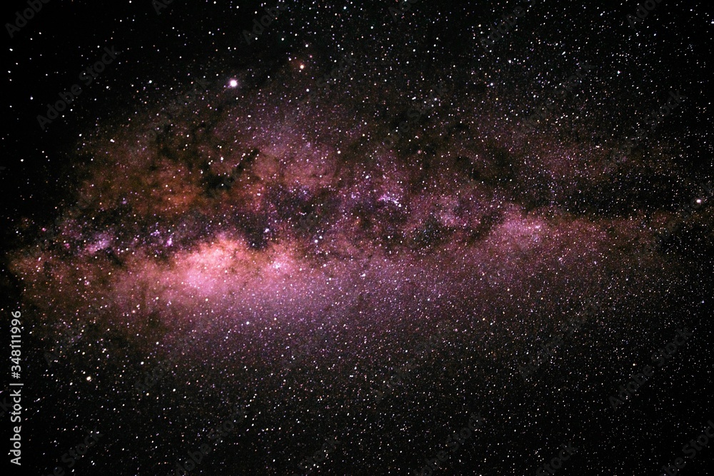 purple milky way galaxy in dark Namibian sky