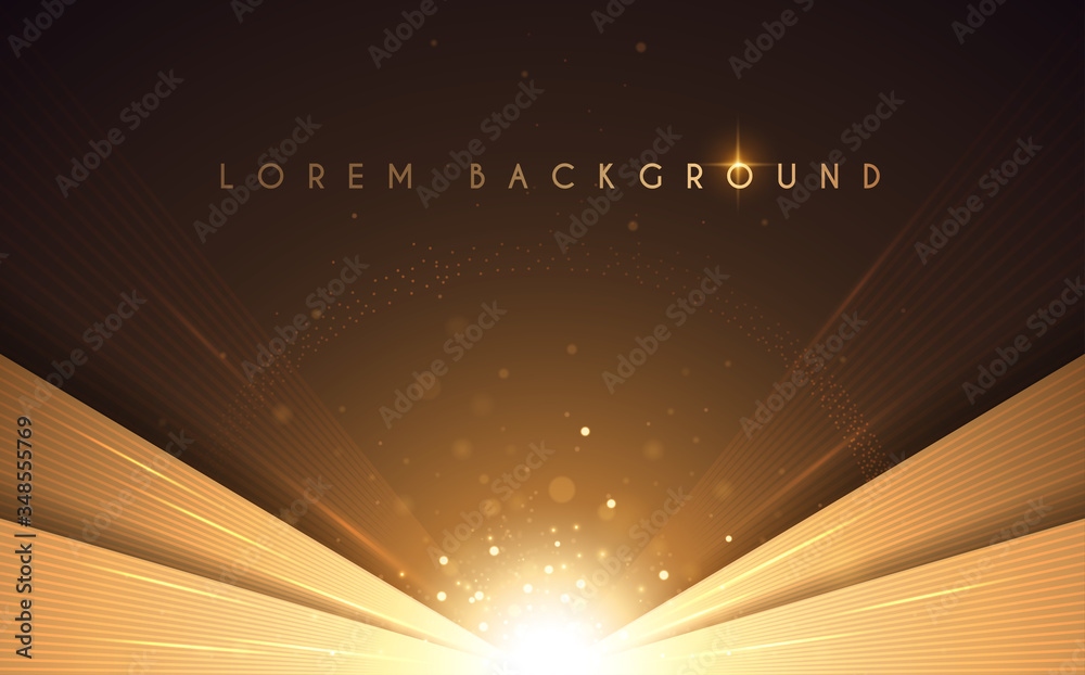 Abstract luxury gold background with light effect