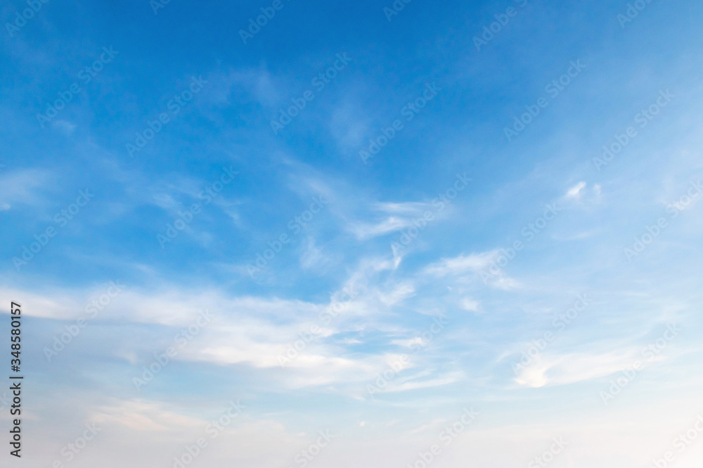 blue sky with white fluffy cloud, landscape background