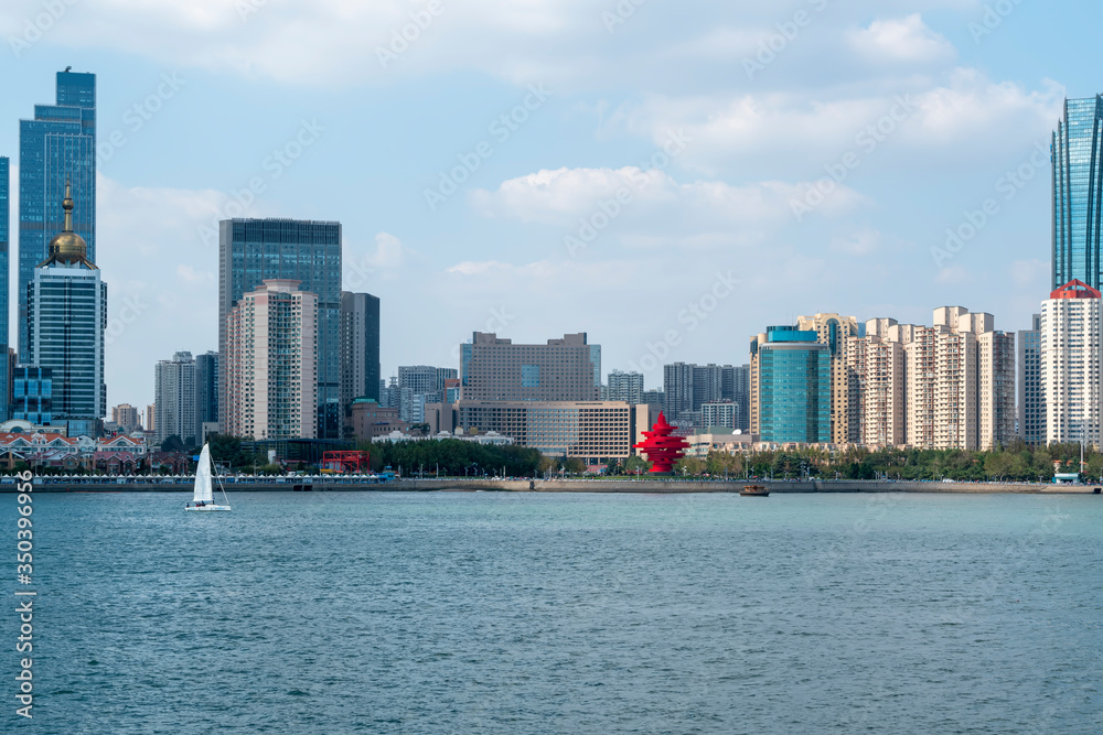 Modern urban landscape skyline of Qingdao, China..