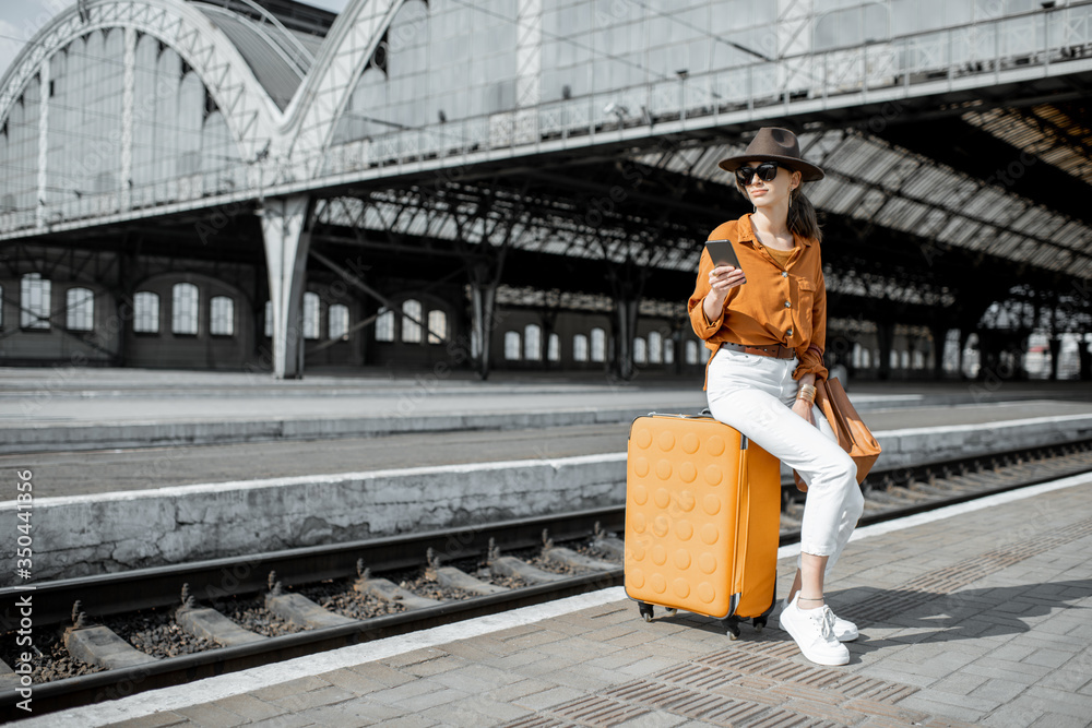 Woman at the old train station