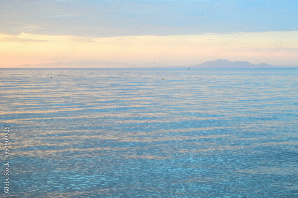 Cloudy sunset over the sea at Therma beach – Samothraki, Greece