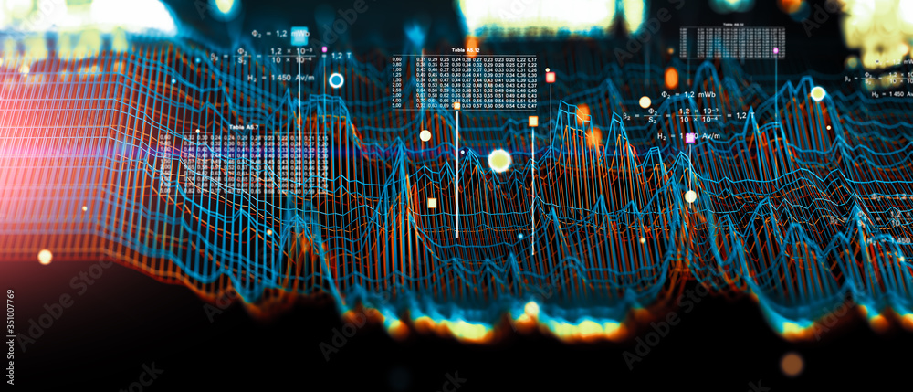 Fondo de tecnología y ciencia. Ingeniería informática y concepto de cadena de bloques. Grandes datos